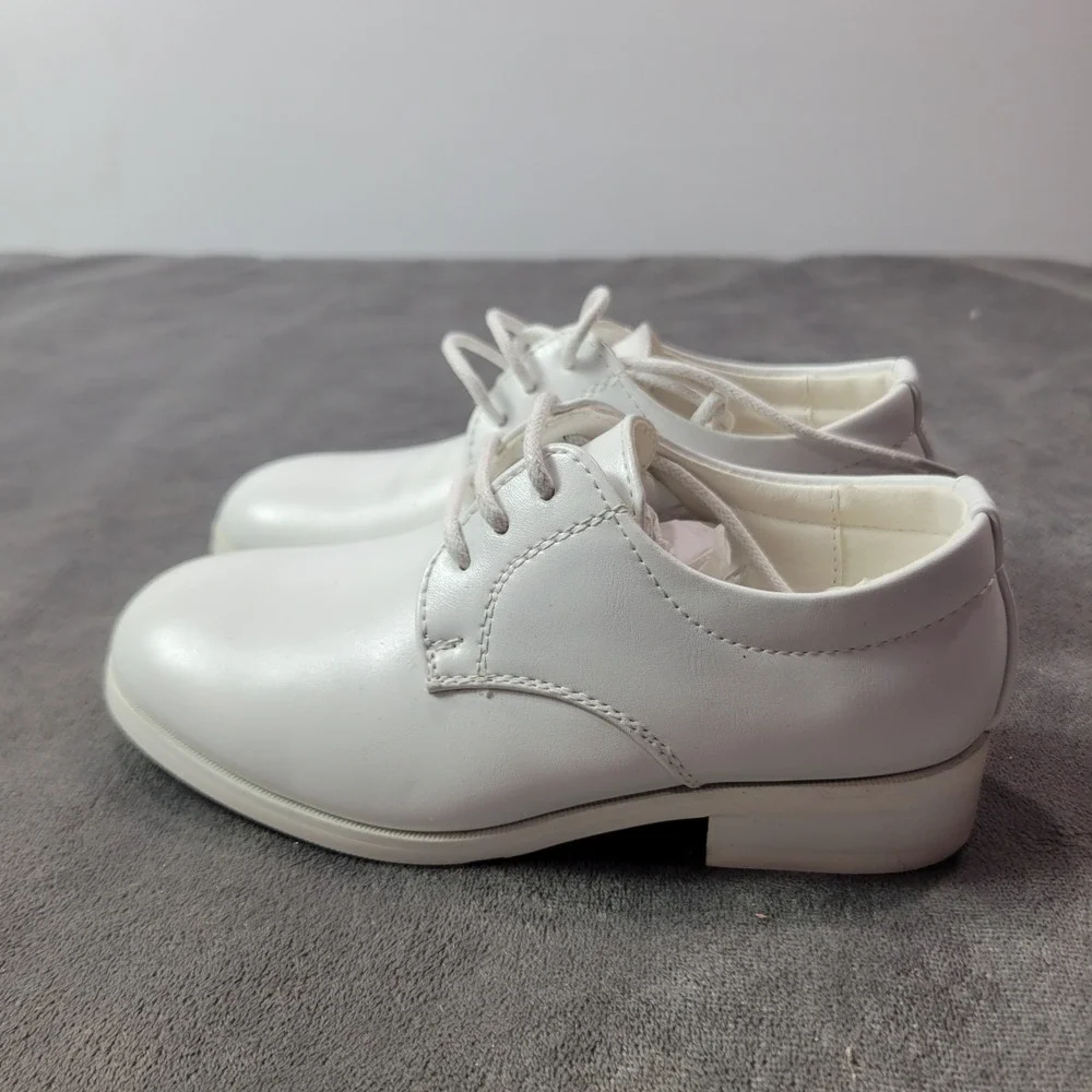 Tip Top Boys White Lace Up Dress Shoes Oxford S106 Size 9 Toddler Formal Wedding